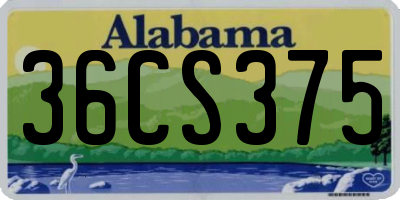 AL license plate 36CS375