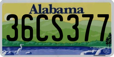AL license plate 36CS377