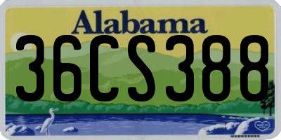 AL license plate 36CS388
