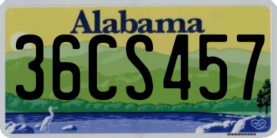 AL license plate 36CS457