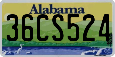 AL license plate 36CS524