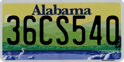 AL license plate 36CS540