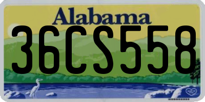 AL license plate 36CS558