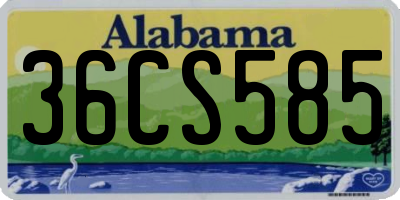 AL license plate 36CS585