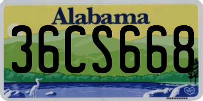 AL license plate 36CS668