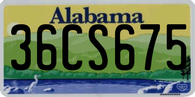 AL license plate 36CS675