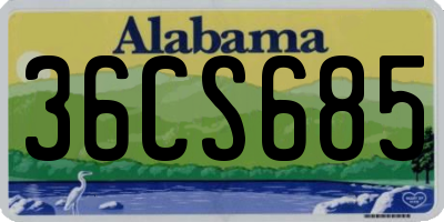 AL license plate 36CS685