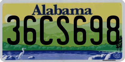AL license plate 36CS698