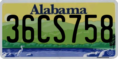 AL license plate 36CS758