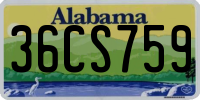AL license plate 36CS759