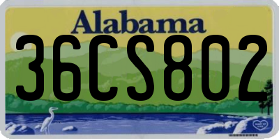 AL license plate 36CS802