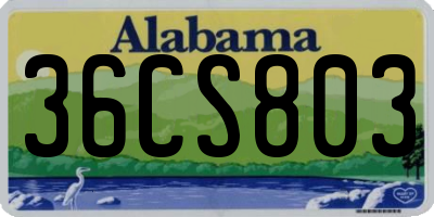 AL license plate 36CS803