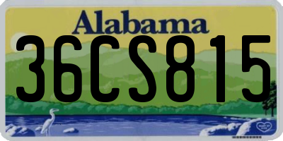 AL license plate 36CS815