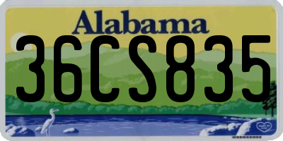 AL license plate 36CS835