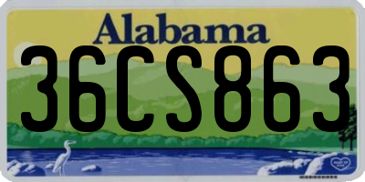 AL license plate 36CS863