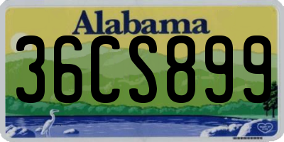 AL license plate 36CS899