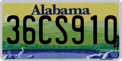 AL license plate 36CS910