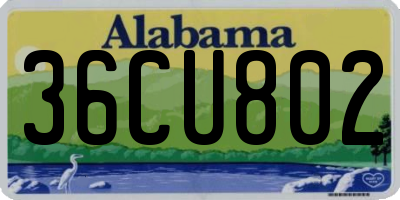 AL license plate 36CU802