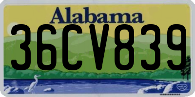 AL license plate 36CV839