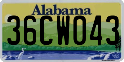 AL license plate 36CW043