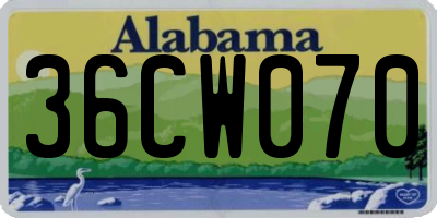 AL license plate 36CW070