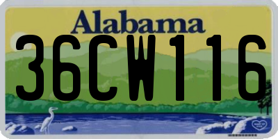 AL license plate 36CW116