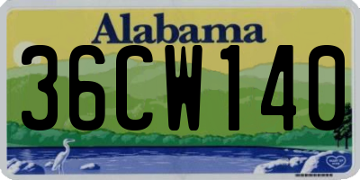 AL license plate 36CW140