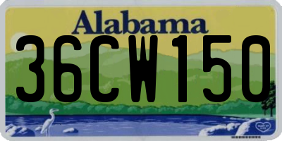 AL license plate 36CW150