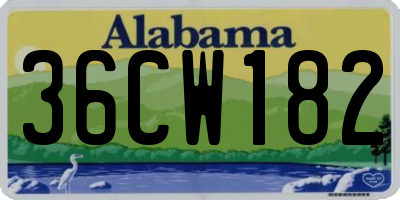 AL license plate 36CW182