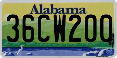 AL license plate 36CW200