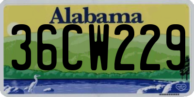 AL license plate 36CW229