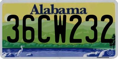 AL license plate 36CW232