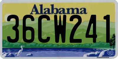 AL license plate 36CW241