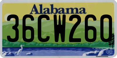AL license plate 36CW260