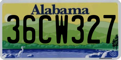 AL license plate 36CW327