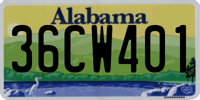 AL license plate 36CW401