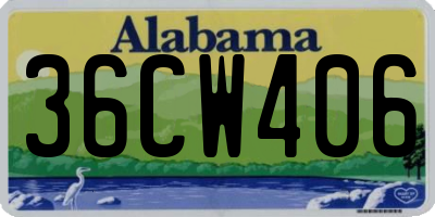 AL license plate 36CW406