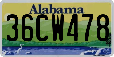 AL license plate 36CW478
