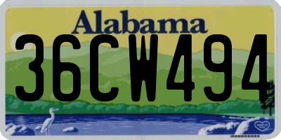 AL license plate 36CW494