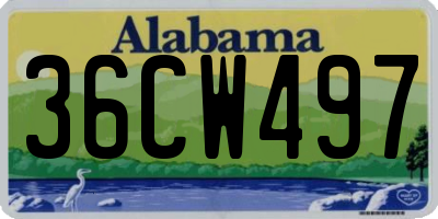 AL license plate 36CW497