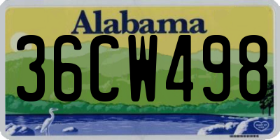 AL license plate 36CW498