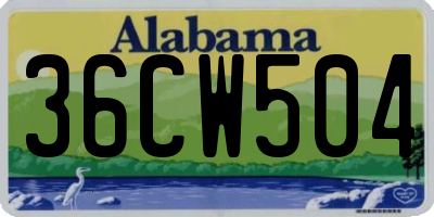 AL license plate 36CW504