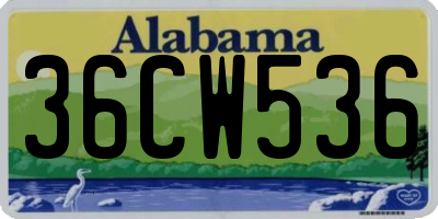 AL license plate 36CW536