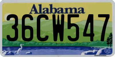 AL license plate 36CW547