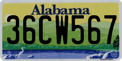 AL license plate 36CW567