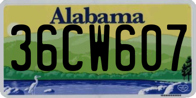 AL license plate 36CW607