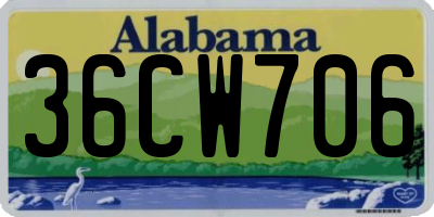 AL license plate 36CW706