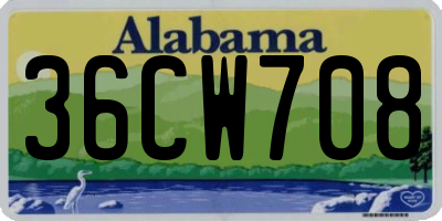 AL license plate 36CW708