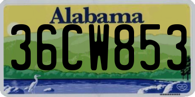 AL license plate 36CW853