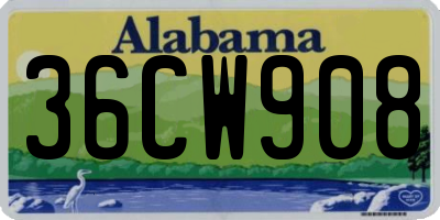 AL license plate 36CW908